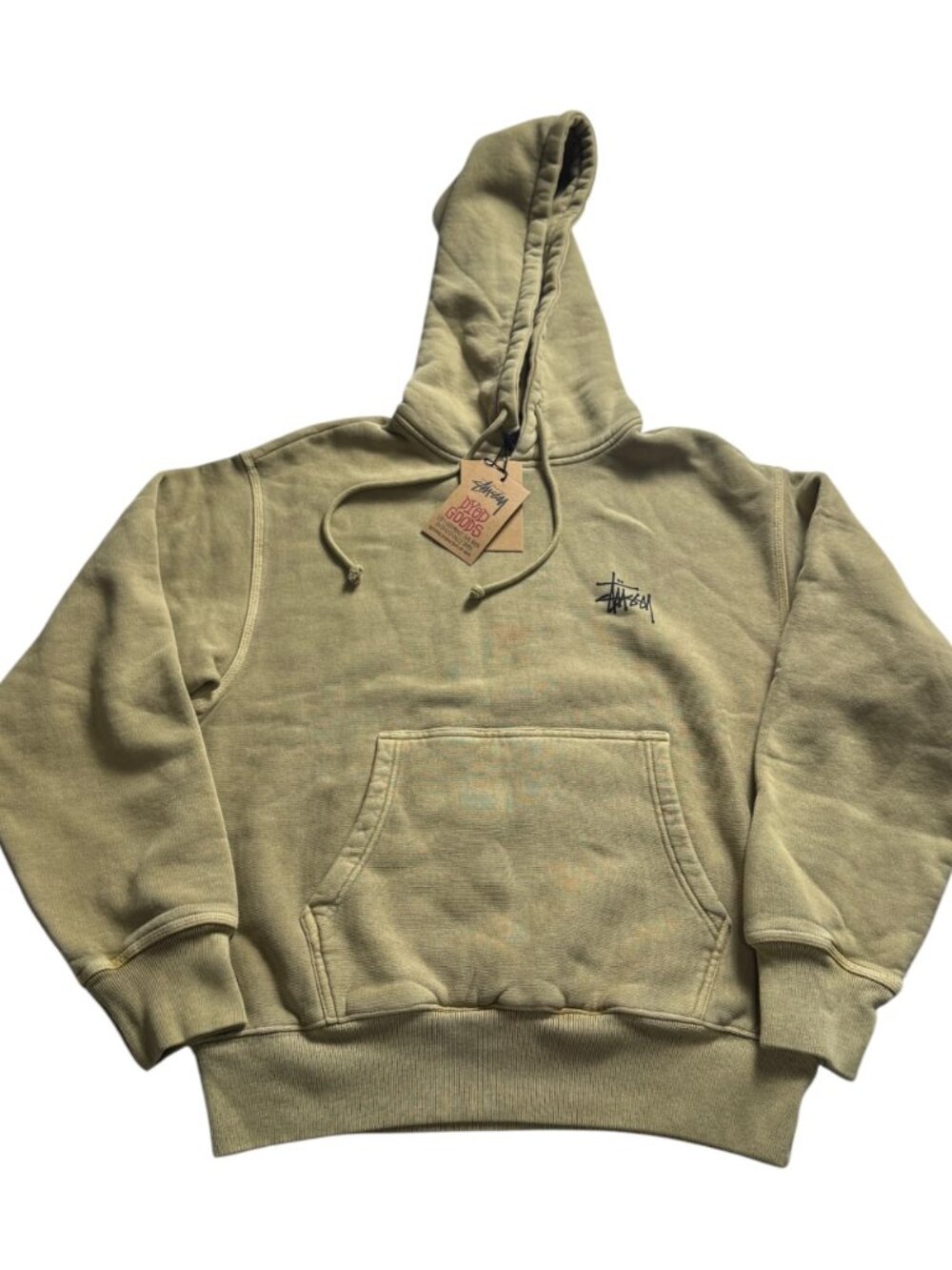 🔥 NWT Stussy Basic Hoodie | Pigment Dyed Elm Green | Unisex Size Small 🏷️ 🆕